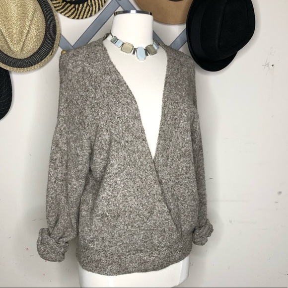 Silence plus  noise tan v neck sweater - Picture 4 of 8